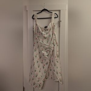 Cider Curve Cream Floral Tulip Dress 4XL